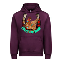 Mauve Wine horseshoe chicken Urban Hoodie - CowhideDigitalArt