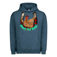 Pigment Midnight Navy horseshoe chicken Urban Hoodie - CowhideDigitalArt