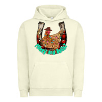 Pigment Pistachio horseshoe chicken Urban Hoodie - CowhideDigitalArt