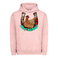 Pigment Salmon horseshoe chicken Urban Hoodie - CowhideDigitalArt