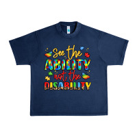 Navy see the ability not the disability Urban Heavy Tee - LillyAllenDesigns