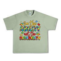 Oil Green see the ability not the disability Urban Heavy Tee - LillyAllenDesigns