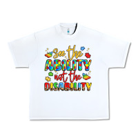 White see the ability not the disability Urban Heavy Tee - LillyAllenDesigns