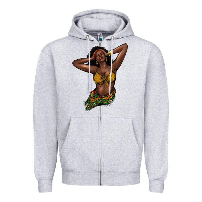 Black Woman Zipper Hoodie by HowdyJamesFarm | Teevron