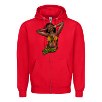 Red Black woman Zipper Hoodie - HowdyJamesFarm