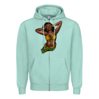 Seafoam Black woman Zipper Hoodie - HowdyJamesFarm
