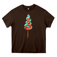 Chocolate Brown bluered lollipop Heavy Core Tee - AdoDesignShop
