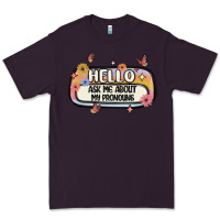 Plum ask me about my pronouns Premium Tee - MaliasSmallBusiness