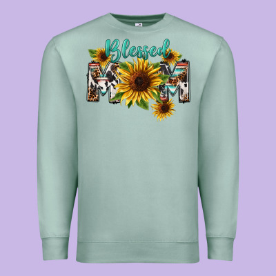 Blessed Mom Mother's Day Premium Sweatshirt Designed By Fadigitalartstudio