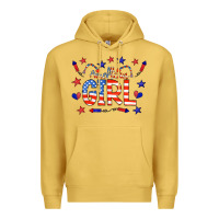 Antique Gold all american girl doodle letters Premium Hoodie - CowCowDesign