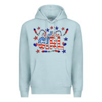 Blue Mist all american girl doodle letters Premium Hoodie - CowCowDesign