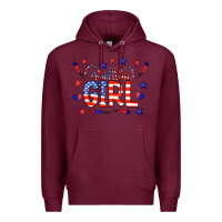 Burgundy all american girl doodle letters Premium Hoodie - CowCowDesign