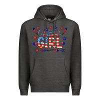 Charcoal Heather all american girl doodle letters Premium Hoodie - CowCowDesign