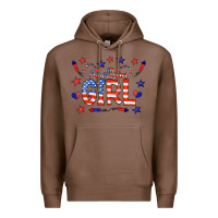 Chestnut all american girl doodle letters Premium Hoodie - CowCowDesign