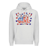 Dove Grey all american girl doodle letters Premium Hoodie - CowCowDesign