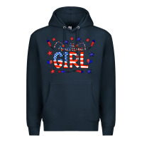 Navy all american girl doodle letters Premium Hoodie - CowCowDesign