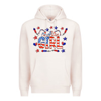 Pale Pink all american girl doodle letters Premium Hoodie - CowCowDesign