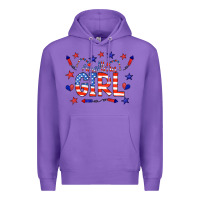 Purple all american girl doodle letters Premium Hoodie - CowCowDesign