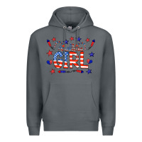 Rock all american girl doodle letters Premium Hoodie - CowCowDesign