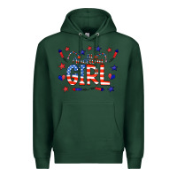 Sports Green all american girl doodle letters Premium Hoodie - CowCowDesign