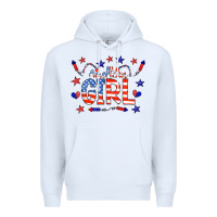 White all american girl doodle letters Premium Hoodie - CowCowDesign