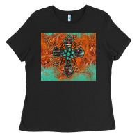Black western cross tumbler Ladies Tee - Jasminsmagicworld