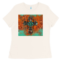 Bone western cross tumbler Ladies Tee - Jasminsmagicworld