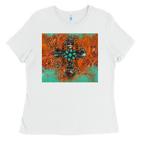 White western cross tumbler Ladies Tee - Jasminsmagicworld