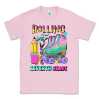 Bubblegum Pink rolling into seventh grade Classic Tee - BundleAndBundleShop