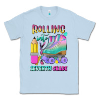 Dusty Blue rolling into seventh grade Classic Tee - BundleAndBundleShop