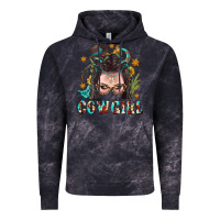 Cloud Black Western Cowgirl Braid Hair Vintage Hoodie - BundleAndBundleShop