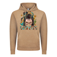 Vintage Coffee Western Cowgirl Braid Hair Vintage Hoodie - BundleAndBundleShop