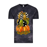 Cloud Black pumpkin polka dot, sunflower Vintage Tee - JahusDesignShop