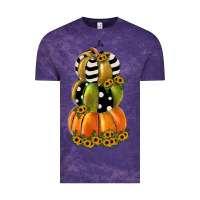 Cloud Purple pumpkin polka dot, sunflower Vintage Tee - JahusDesignShop