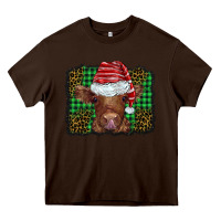 Chocolate Brown christmas leopard buffalo plaid baby highland cow Heavy Core Tee - BarkalooDesign