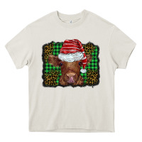 Christmas Leopard Buffalo Plaid Baby Highland Cow Heavy Core Tee | Teevron