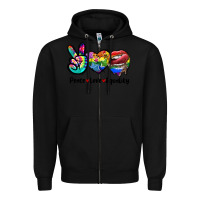 Black Peace love equality LGBT+ Zipper Hoodie - CowGirlArtShop