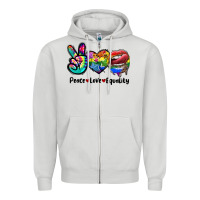 Dove Grey Peace love equality LGBT+ Zipper Hoodie - CowGirlArtShop