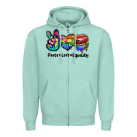 Seafoam Peace love equality LGBT+ Zipper Hoodie - CowGirlArtShop