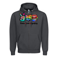 Smoke Peace love equality LGBT+ Zipper Hoodie - CowGirlArtShop