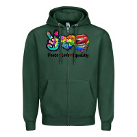Sports Green Peace love equality LGBT+ Zipper Hoodie - CowGirlArtShop