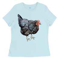 Baby Blue jersey giant chicken Ladies Tee - LillyAllenDesigns