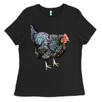 Black jersey giant chicken Ladies Tee - LillyAllenDesigns
