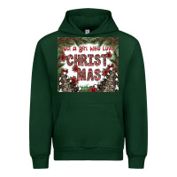 Forest Green just a girl who loves christmas Urban Hoodie - CowhideDigitalArt