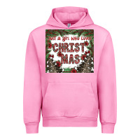Fuchsia Pink just a girl who loves christmas Urban Hoodie - CowhideDigitalArt