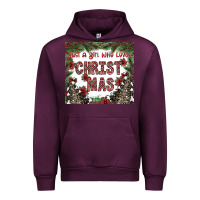 Mauve Wine just a girl who loves christmas Urban Hoodie - CowhideDigitalArt