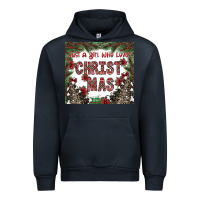 Navy just a girl who loves christmas Urban Hoodie - CowhideDigitalArt