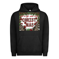 Pigment Black just a girl who loves christmas Urban Hoodie - CowhideDigitalArt