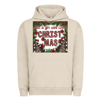 Pigment French Oak just a girl who loves christmas Urban Hoodie - CowhideDigitalArt