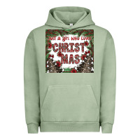Pigment Oil Green just a girl who loves christmas Urban Hoodie - CowhideDigitalArt